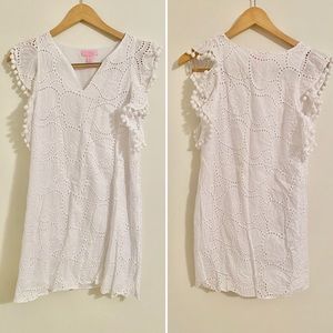 Lilly Pulitzer white Astana Pom Pom lace dress